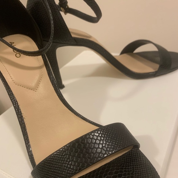 BLACK ALDO HIGH HEEL SANDAL - Picture 4 of 6